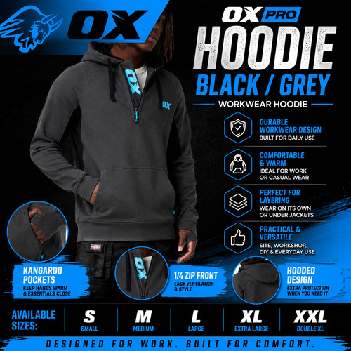 Tools black grey hoodie - ox,