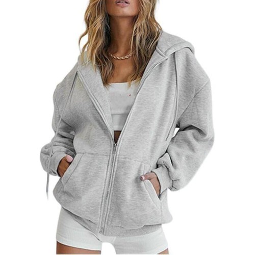 Ladies oversized plain - plain, hoodies
