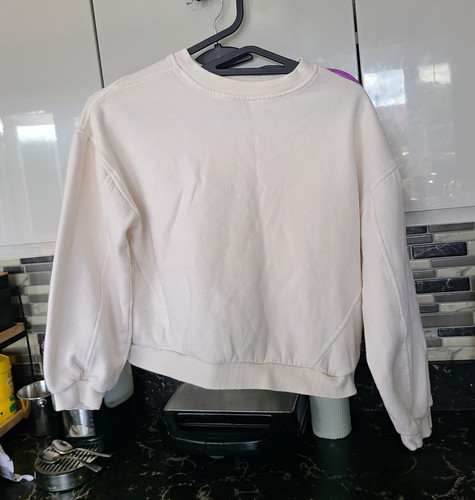 Cream fleece crew - crew, neck