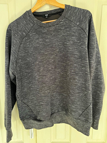 Uniqlo men grey marl crew - grey,