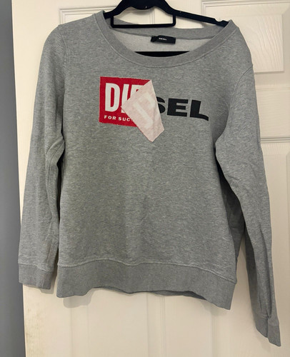 Diesel grey graphic print logo - print,